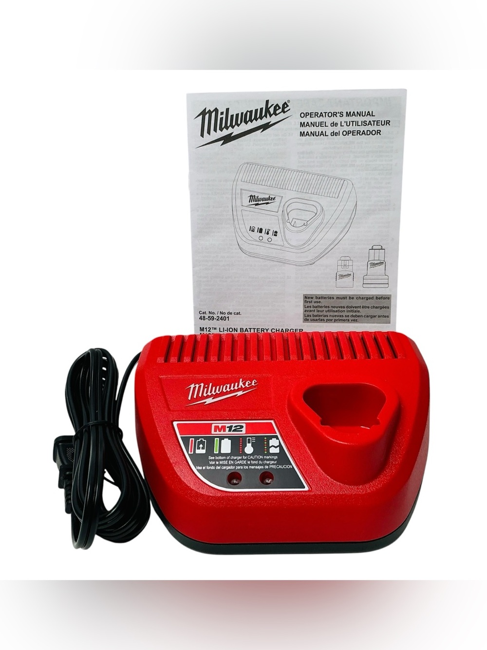 Milwaukee M12 Battery Charger 48-59-2401 Red 12V Lithium-Ion